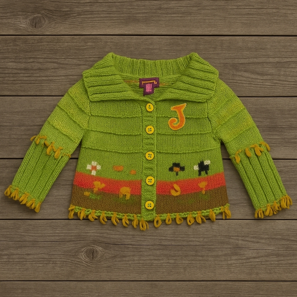 Romeo & Juliet Couture Kids Green Knitted Sweater